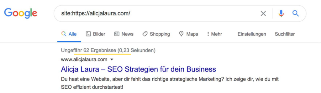 Suchergebnisse mit der site Google Suche